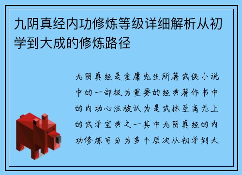 九阴真经内功修炼等级详细解析从初学到大成的修炼路径